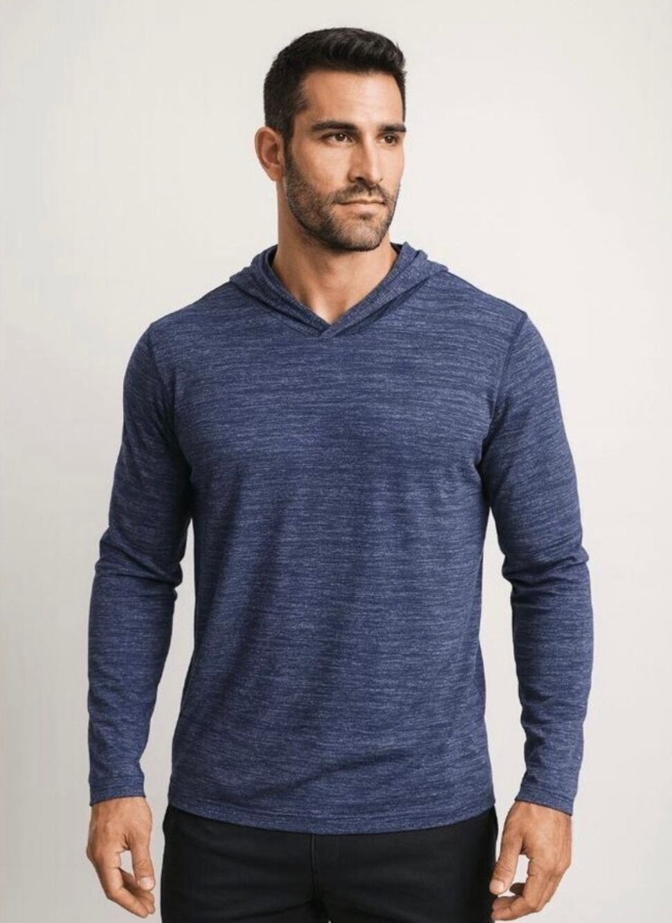 VRST Performance Hoodie Stretch Active Heathered Blue Lightweight Men Medium